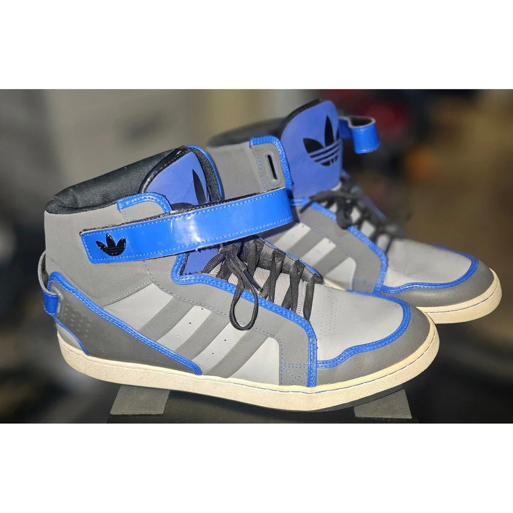 Adidas Originals High Top Sneakers Mens 13 Grey Blue Q32626 Excellent